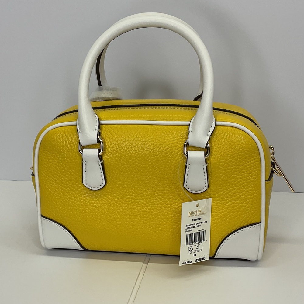 Michael Kors Yellow and White Handbag NWT (Retails $398) 💛💛💛 - Picture 2 of 9
